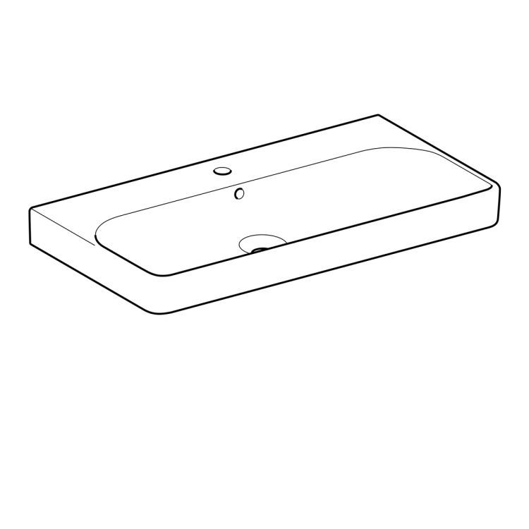Раковина Geberit Smyle Square 90х48 см, с отв. под смеситель, с отв. перелива [500.251.01.1]