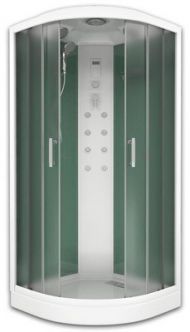 Душевая кабина Bas Альба (белая стенка, рифленое стекло)