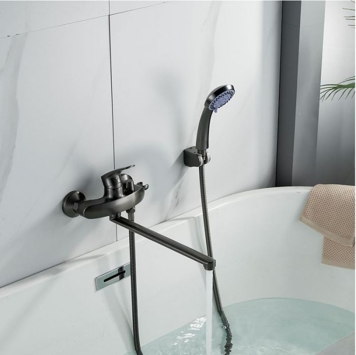 Смеситель для ванны Shevanik S5072T универсальный цвет Оружейная сталь