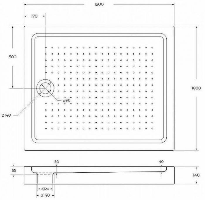 Акриловый поддон для душа BelBagno Tray 120x100 TRAY-BB-AH-120/100-15-W Белый