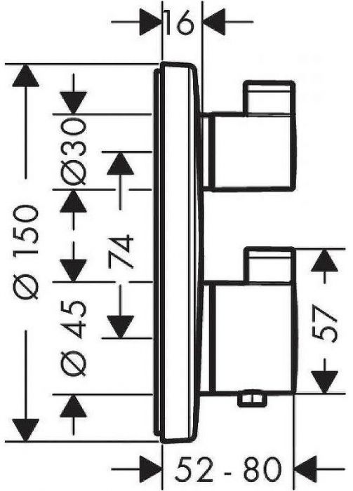 Смеситель для душа Hansgrohe Ecostat S 15757000 с термостатом Хром