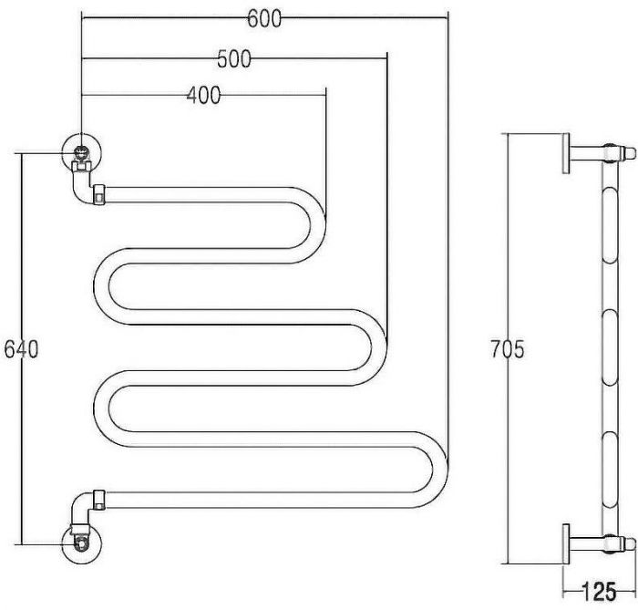 Водяной полотенцесушитель Margaroli Vento 405WH Белый