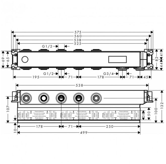 Hansgrohe RainSelect Скрытая часть, с 3 кнопками
