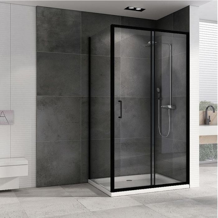 Душевой уголок Abber Schwarzer Diamant 100x80 AG30100B5-S80B5 профиль Черный стекло прозрачное