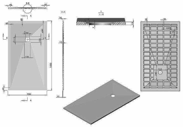Душевой поддон из искусственного камня Vincea 160x90 VST-4SR9016W+Vsph-D132 Белый матовый