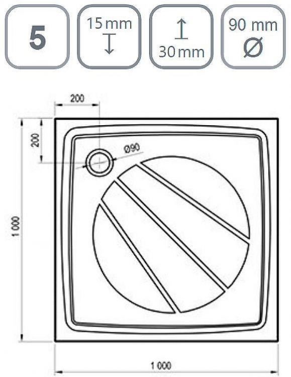 Душевой поддон из искусственного камня Ravak Perseus Pro 100x100 XA03AA01010WM Белый матовый