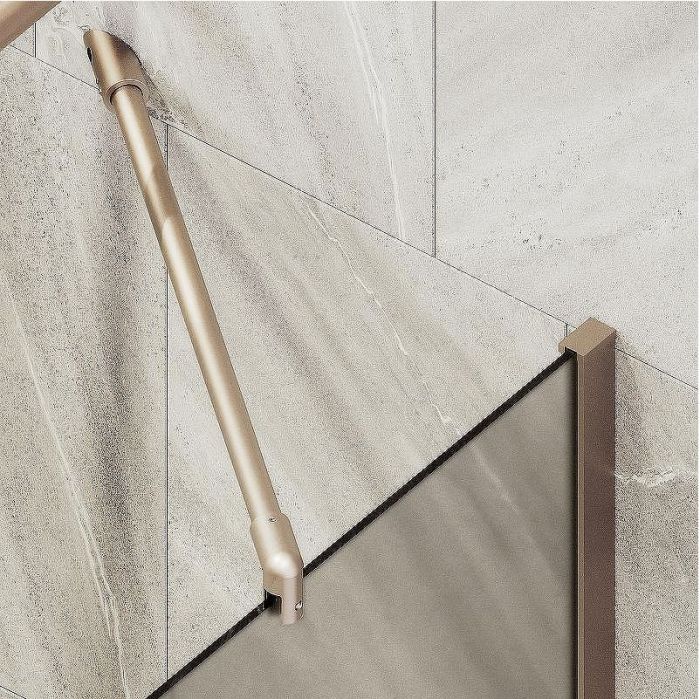 Шторка на ванну Maybah Glass MGV-74-2ш 600x1400 в широком профиле Бронза стекло бронзовое матовое