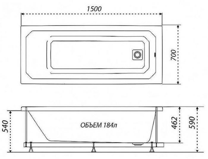 Акриловая ванна Triton Прага 150x70 Щ0000049117 без гидромассажа