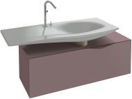 Тумба для ванной Jacob Delafon Stillness шириной 120 см с центральным расположением раковины, отделка - розовый лак [EB2000-M71]