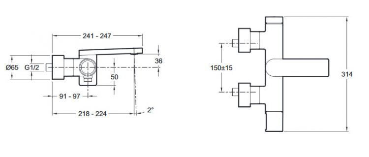 Смеситель для ванны/душа Jacob Delafon Composed E73095-TT, титан