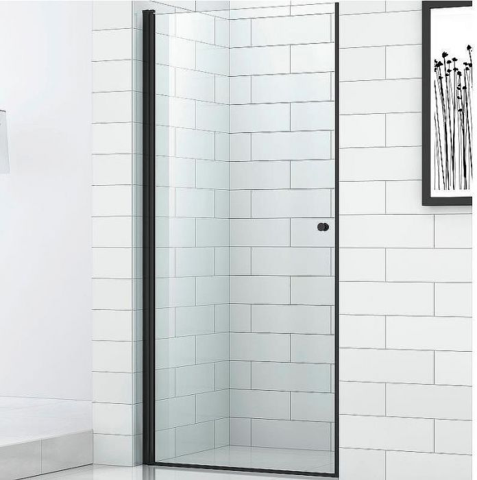 Душевая дверь Cezares Eco 70 ECO-O-B-1-70-C-NERO профиль Черный матовый стекло прозрачное