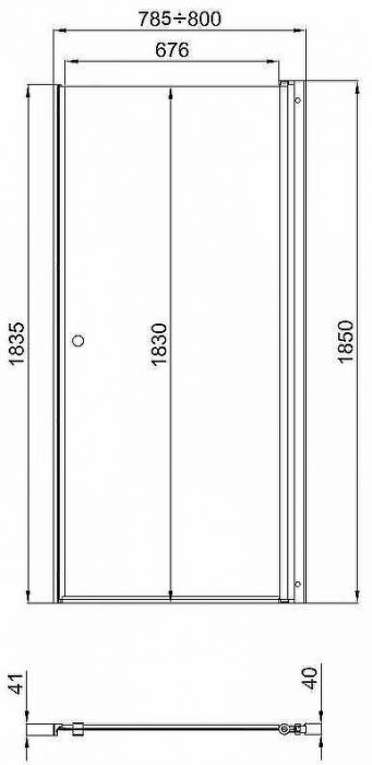 Душевая дверь Triton Уно 80 Щ0000036857 профиль Хром стекло прозрачное