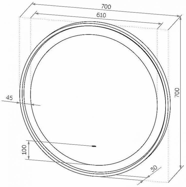 Зеркало Континент Planet D 700 ЗЛП1170 с подсветкой с бесконтактным выключателем
