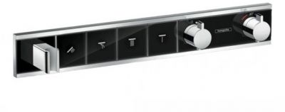 Hansgrohe RainSelect Смеситель для душа, термостатический, 4 источника, СМ, внешняя часть, цвет: черный/белый