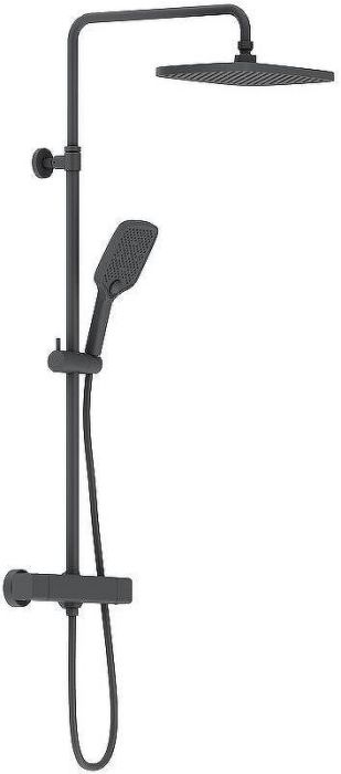 Душевая система Damixa Gala 953800300 с термостатом Черная матовая