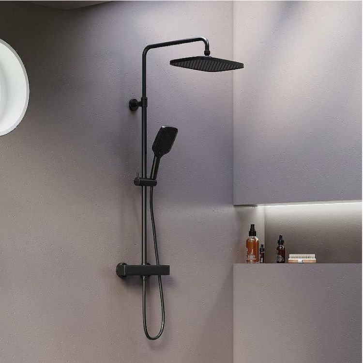 Душевая система Damixa Gala 953800300 с термостатом Черная матовая