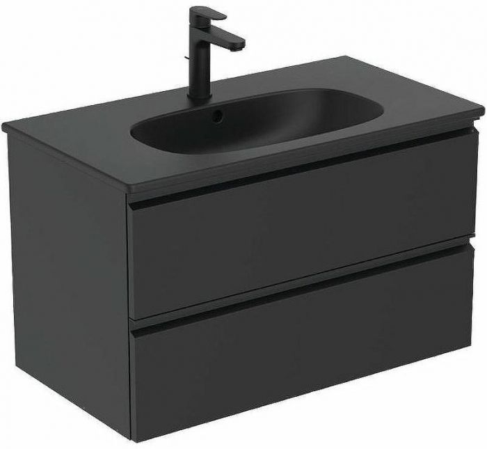 Тумба под раковину Ideal Standard Tesi 80 T0051ZT подвесная Черный шелк