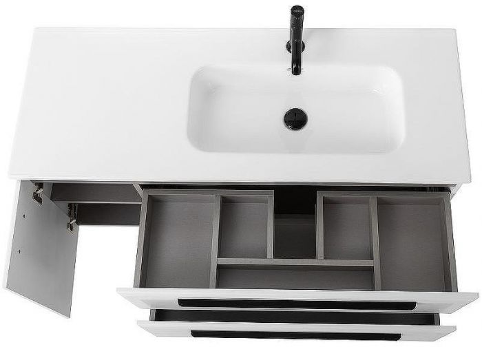Тумба под раковину Cezares Eco-Cer-N 120 R ECO-CER-N-1200-2C-1A-SO-BL-R подвесная Bianco Lucido без ручек