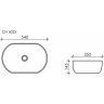 Умывальник CERAMICANOVA Element чаша накладная овальная 540x350x145 мм CN5023
