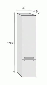 Шкаф колонна для ванной Riho Broni 171 см, две двери