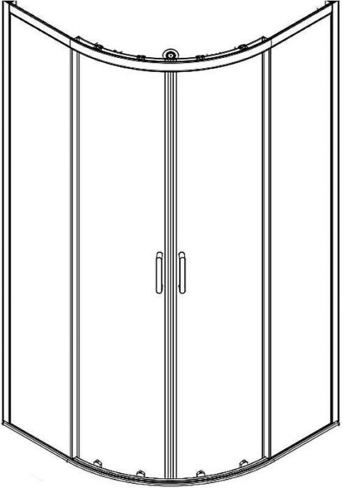 Душевая дверь для кабины Aquanet Passion R 2.0 №1/4 263871 профиль Серебро стекло прозрачное