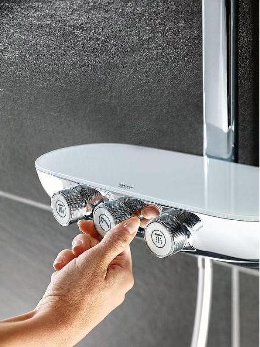 Душевая система Grohe Rainshower System 26250LS0 с термостатом Белая луна