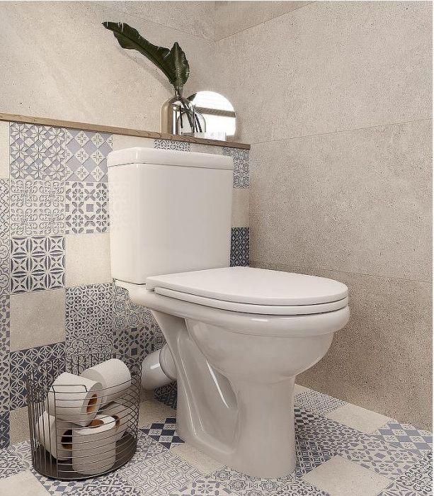 Унитаз компакт Santeri Визит 1.P405.3.S00.00B.F с бачком и сиденьем