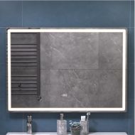 Зеркало Vigo Geometry Luxe 100 211 с подсветкой с бесконтактным выключателем с диммером с подогревом и часами