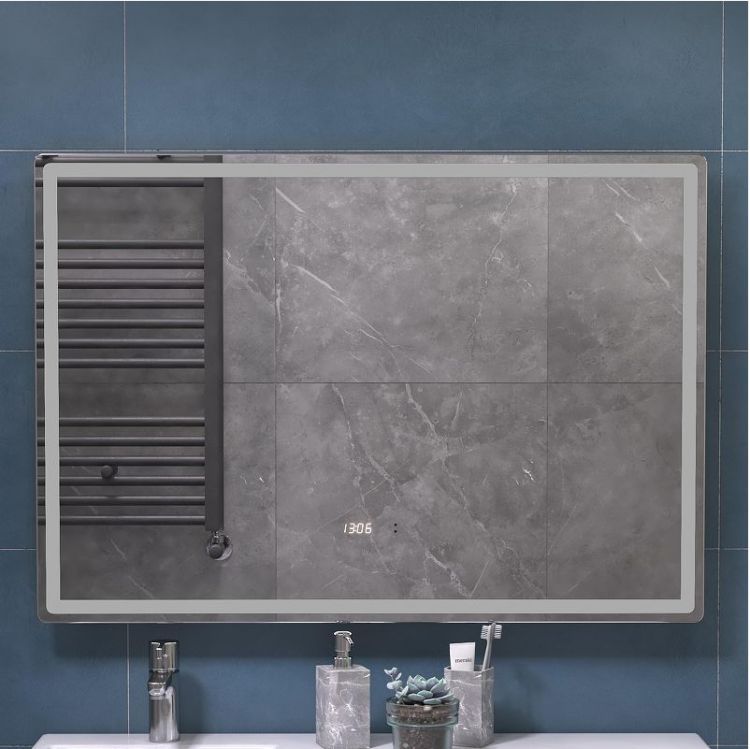 Зеркало Vigo Geometry Luxe 100 211 с подсветкой с бесконтактным выключателем с диммером с подогревом и часами