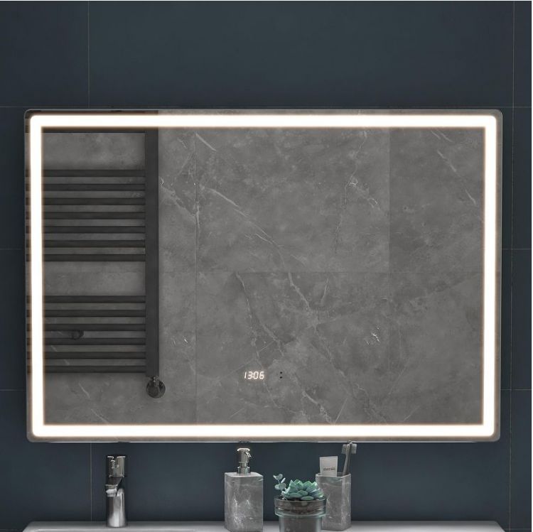 Зеркало Vigo Geometry Luxe 100 211 с подсветкой с бесконтактным выключателем с диммером с подогревом и часами