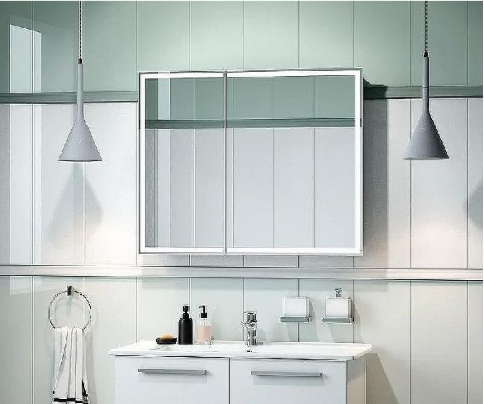 Зеркальный шкаф Континент Allure LED 100 МВК044 с подсветкой Белый