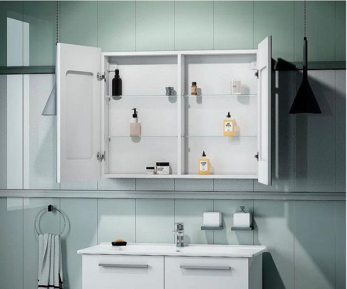 Зеркальный шкаф Континент Allure LED 100 МВК044 с подсветкой Белый