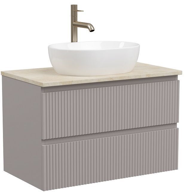 Тумба подвесная SANCOS Snob R, Doha Soft 790х445х500, под столешницу с отверстием под смеситель, цвет Kreman, SNR80SM