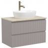 Тумба подвесная SANCOS Snob R, Doha Soft 790х445х500, под столешницу с отверстием под смеситель, цвет Kreman, SNR80SM