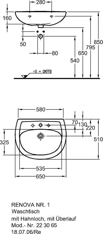 Раковина Keramag Renova Nr.1, 223065000