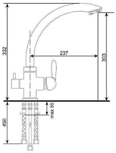 Смеситель для кухни Ulgran Quartz UQ-017-09 Асфальт