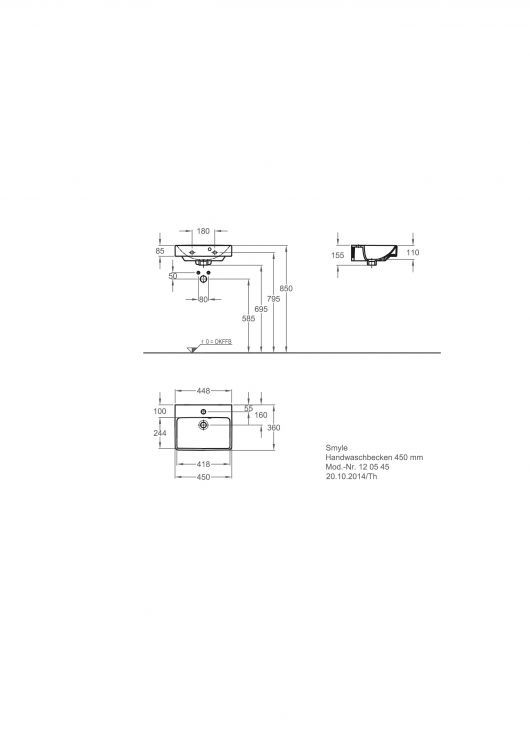 Раковина Keramag Smyle, 120545000