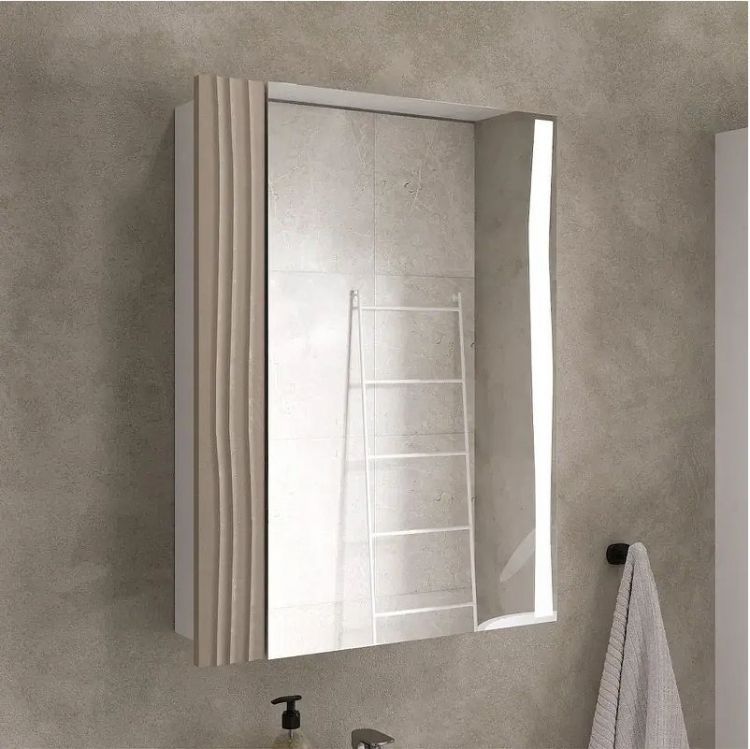 Зеркальный шкаф Volna Lotty 60 R szLOTTY60.R-13 с подсветкой цвет Латте Белый