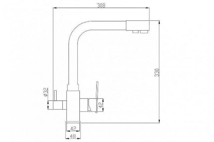 Смеситель для кухни ZorG Steel Hammer SH 805 BLACK CR Черный матовый Хром