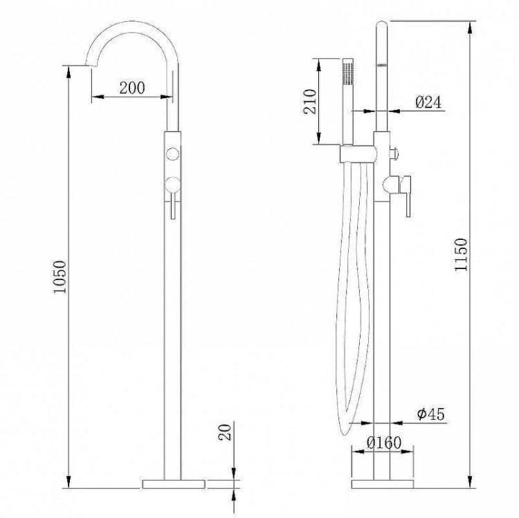 Смеситель для ванны Abber Wasser Kreis AF8115 Хром