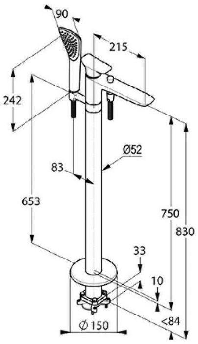 Смеситель для ванны Kludi Ambienta 535900575 Хром