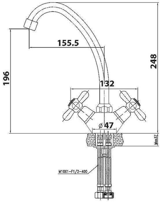 Смеситель для кухни Kaiser Carlson 11022 Хром
