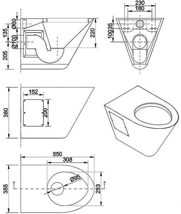 Унитаз Nofer 13018.S подвесной Нержавеющая сталь матовая без сиденья