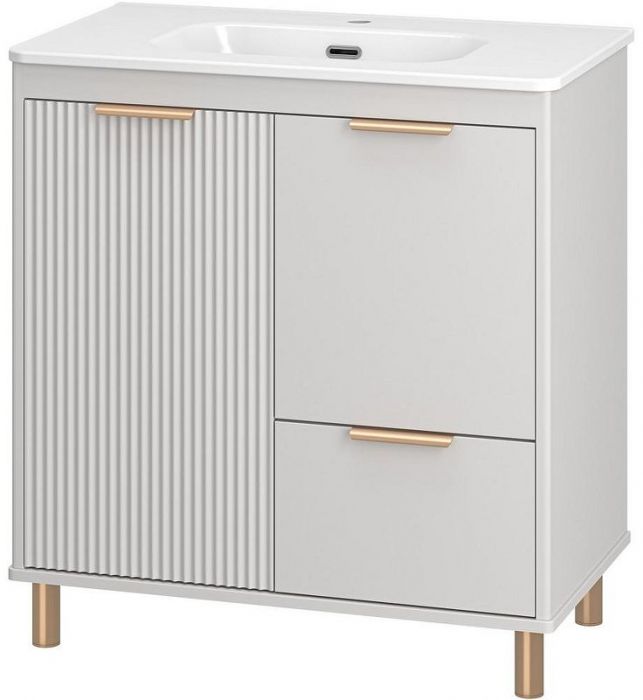 Тумба с раковиной Brevita Risacca Crema 80 УТ000025680 Серая матовая