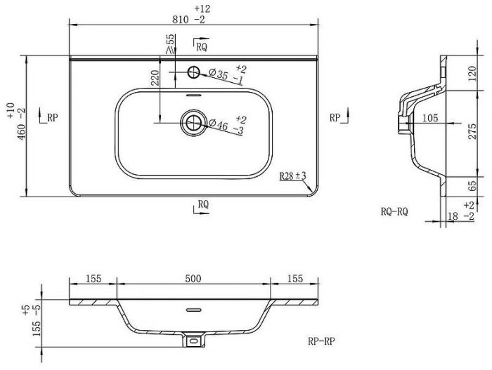 Тумба с раковиной Brevita Risacca Crema 80 УТ000025680 Серая матовая