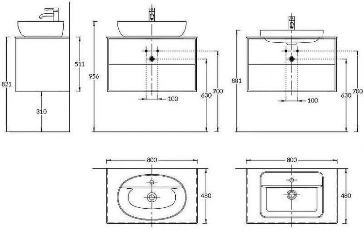 Тумба под раковину Kerama Marazzi Plaza Modern 80 PLB.M.80.2\WHT.V подвесная цвет Белый