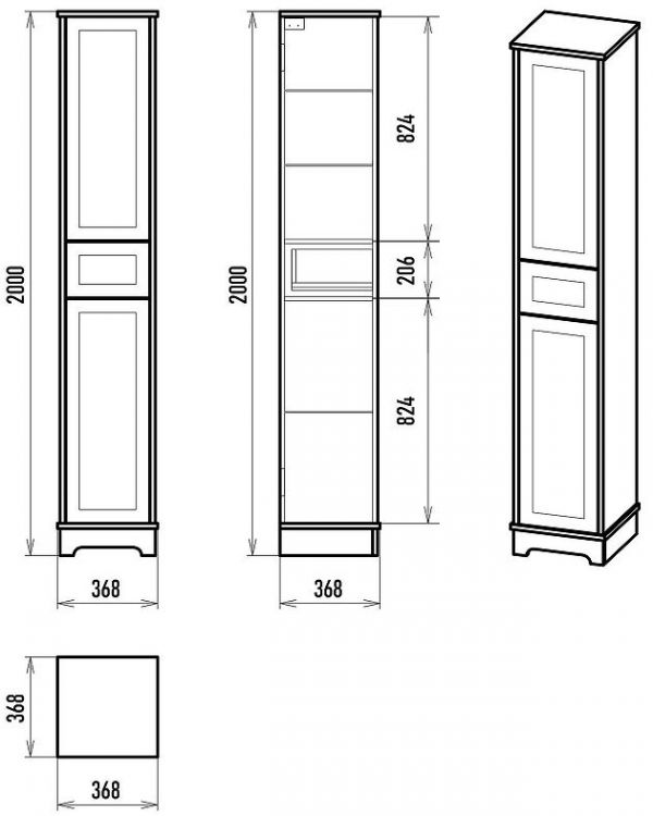 Шкаф пенал Misty Ларго 35 L Лар-05035-0101Л Белый матовый Шкаф пенал Misty Ларго 35 L Лар-05035-0101Л Белый матовый