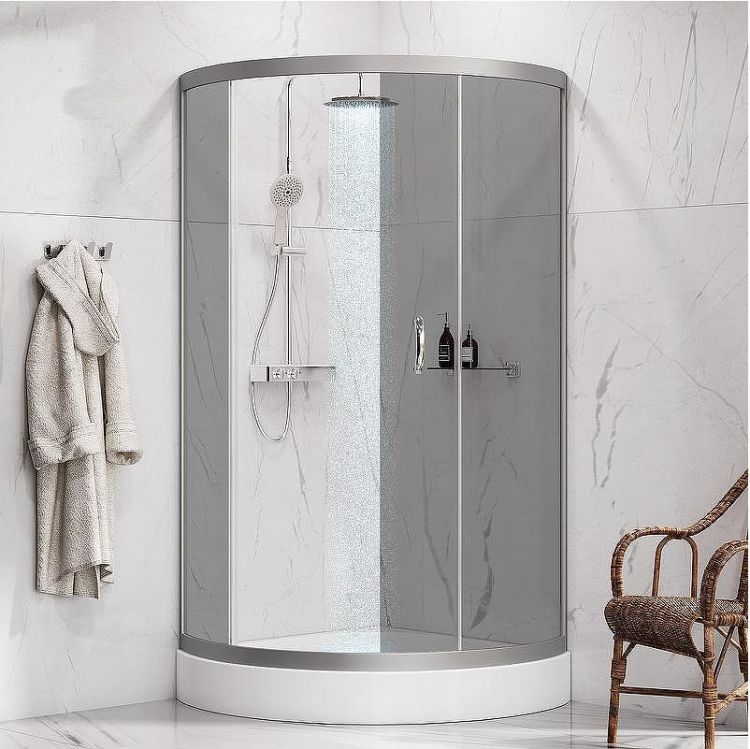 Душевой уголок AM.PM Bliss L 90x90 W53G-315-090MG64 радиальный профиль матовый Хром стекло тонированное Душевой уголок AM.PM Bliss L 90x90 W53G-315-090MG64 радиальный профиль матовый Хром стекло тонированное