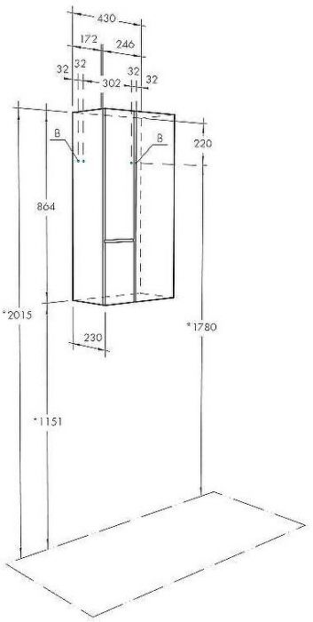 Подвесной шкаф Aquaton Мишель 43 1A243903MIX30 Дуб фьорд Дуб рустикальный