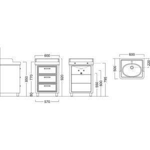 Тумба под раковину Kerama Marazzi Pompei 60,5x52x81 см, черная (Po.60.3\BLK)